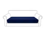 Water Repellent Sofa Seat Cushion Cover Furniture Couch Seat Slipcover Elastic Protectors -Navy