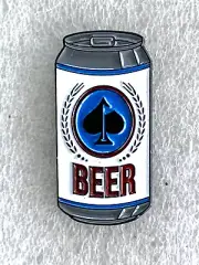 ACE OF SPADES CAN OF BEER METAL & ENAMELED GOLF BALL MARKER C6