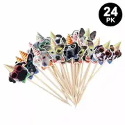 24pcs Dog Pet Theme Birthday Cupcake Toppers Pet Birthday Cake Decorations