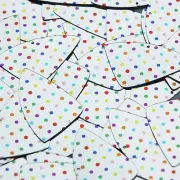 Fishscale Fin Sequin 1.5" Multicolor Polka Dot on Silver Metallic