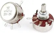 Aexit 2 (Potentiometer) Pcs Single Turn Linear Pot Rotary Taper Carbon Potentiometer 2W Watt 33K (44ry818qf685) Ohm WTH118-1A