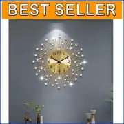 Chic Gold Analog Wall Clock with Silent Quartz - Ideal for Living Room & Kitchen