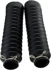 Motorcycle Front Shock Covers 2pcs Fork Bellows Front Black Universal Motorcycle Rubber Front Fork Cover Dust Gaiters Boots Waterproof Fork Guards