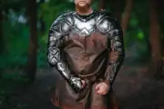 Dwarven Style Blackened Set - LARP Shoulders&Bracers - Steel ARMOR handcrafted