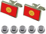 [Select Gifts] Shirt Dress Studs Kyrgyzstan Flag Cufflinks