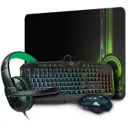 Hypergear Gaming Kit 4-in-1 Tactical Gear Ergonomic Keyboard / Mouse / Headph...