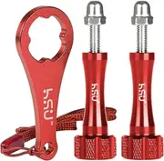 HSU Aluminum Alloy Thumbscrew Set (Extension)+ Wrench for Gopro Hero 13, 12, 11, 10, 9, 8, 7, 6, 5, 4, Compatible with GoPro Media Mod, AKASO Campark and Other Action Cameras (Red)
