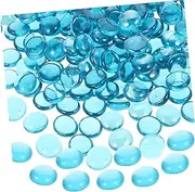 Mipcase 1Bag Fire Pit Glass Rocks Fire Resistant Decorative Glass Beads for Fish Tank Landscaping Outdoor Fireplaces and Garden Paths Shallow