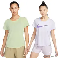 在飛比找蝦皮商城優惠-Nike 女裝 短袖上衣 慢跑 排汗 綠/紫【運動世界】DX