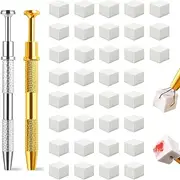 Eiito 100Pcs Soft Nail Sponges for Ombre, Nail Art Sponges With 2Pack Grabbing Pen, Aura Nails, Ombre Nail Brush, Manicure Nail Art Tools (Silver+gold)