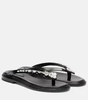 [Simone Rocha] Simone Rocha Embellished leather thong sandals AU 8 black