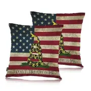 Couch Pillow Cover Set of 2 Don't 18" x 18" (Pack of 1) Don't Tread on Me