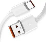 Turbo Charge 120W Cable for Xiaomi, Fast Charging USB Cable 6A Hyper Charge 65W Max. USB C Data Transfer 480 mbps Android Auto. USB C Cable 67W 6A for Mi 11 Ultra, Xiaomi/Redmi Poco, Black Shark