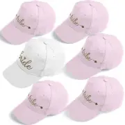 Bachelorette Party Hats,Set of 6 Embroidered Adjustable Bride Tribe Hats for ...
