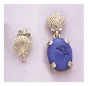 Two Solid Silver Shell Earring Dangle With Loop Studs (Dangles Not Included)