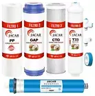 Jacar 5-stage Reverse Osmosis Water Filter Replacement Set with 50 GPD RO Mem...