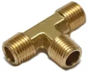 (10 Pack) 1/2" NPT Male Threaded Tee Brass High Pressure Pipe T Fitting