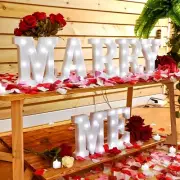 Roowest Marry Me Letters Light Proposal Decorations Set Includes 7 LED 6.3" x...