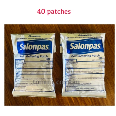 Salonpas Patch Pain Relieving Made in Japan 2 pack 40 Patches 7.2x4.6 exp 09/26