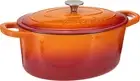 Crock Pot Artisan Oval Enameled Cast Iron Dutch Oven, 7-Quart, Sunset Orange