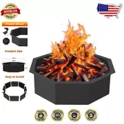 Large 34-Inch Octagon Steel Fire Pit Ring - Rust-Resistant Heavy-Duty Design