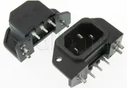 AC Plug Panel Mount New Power Inlet Socket 3 Pin Chassis Mount Connector