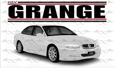 Holden Special Vehicles HSV WH Grange WHITE flag/banner 150cm x 90cm NEW