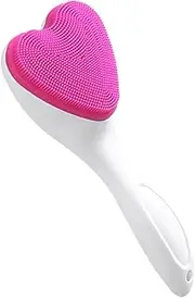 NULYLU Heart Shaped Silicone Face Cleansing Brush for Women Soft and Practical Manual Face Washing Tool Cute and Chic Design for Easy Cleansing