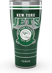 Tervis Traveler NFL New York Jets - Vintage Triple Walled Insulated Tumbler Travel Cup Keeps Drinks Cold & Hot, 30oz, Stainless Steel