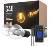 50-light 100ft Indoor/Outdoor Plug-in Integrated LED Globe String Lights with Di
