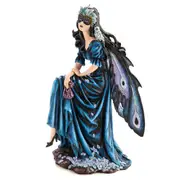 Mystical Worlds Large Fairy Figurine Mystery Mask Gothic Shelf Decor 24x42cm