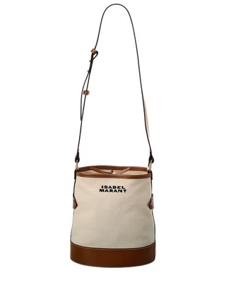 Isabel Marant Canvas & Leather Shoulder Bag Women's Beige