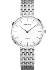 Bering 19334-004 White Dial Silver Titanium Womens Watch