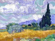 Art Van Gogh Landscape Vivid Mural Ceramic Backsplash Tile #2308