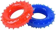 Hand Grip Strengthener Ring Set, Silicone Finger Exercise Trainer, 6 Resistance Levels, 6.6-21 lb, Red and Blue