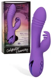 California Exotic Wave Rider 8" Rotating G Spot Rabbit Vibrator with Fluttering Teaser