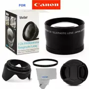 2.2X TELEPHOTO ZOOM LENS +UV FILTER + HOOD + CAP FOR CANON EOS REBEL DSLR CAMERA