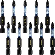 10 x Rennie Tools 50mm Long PZ1 Impact Screwdriver Driver Bits Set. Heavy Duty PoziDriv POZI No.1 Magnetic Screwdriver Bit Set. PZ1 Impact Driver Bits Pozidrive Screw Accessories.