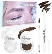 VANERIA Eyebrow Soap Kit Makeup,Shapes,Defines,Fills Brow Makeup,Eyebrow Setting Gel+Eyebrow Tinted Gel+Eyebrow Pen+Eyebrow Brush. (Dark Brown)