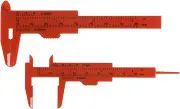 uxcell 10pcs Mini Plastic Vernier Caliper 80mm/3 Inch Double Scale Metric Inch Sliding Gauge Measuring Tool Ruler for Inside Outside Depth Measuring, Red