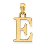 14k Yellow Gold Polished Letter E Pendant