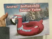 Amenon giant snow tube sledding float river (flamingo)