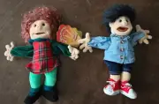 Folkmanis set of 2 boy and girl puppets NWT and NWOT