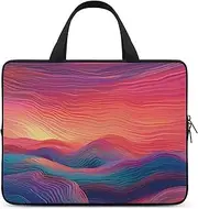 FHPCE Laptop Shoulder Bag Laptop Bag Computer Bag Colorful Striped Pattern Messenger Bag for Unisex, Colorful Striped Pattern, 10inch