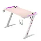 140cm RGB Gaming Desk Home Office Carbon Fiber Led Lights Game Racer Computer PC