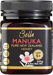 Bella New Zealand Manuka Honey Certified UMF 5+ (MGO 83+), Women Owned, Raw Super Premium 100% NZ Manuka Honey, Non-GMO, Halal, Supports Immunity Naturally, 8.8oz, 250g