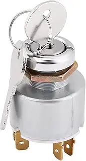 12V Universal Engine Start Switch, Waterproof Ignition Key Starter Switch with 3 Position Start Ignition Switch Controls for Cars Motorcycles Boats Tractor Trailer