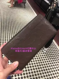 在飛比找Yahoo!奇摩拍賣優惠-EL~COACH 75372  咖啡色 真皮壓C LOGO 