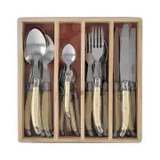 24pc Chateau Laguiole Stainless Steel Cutlery Knife/Fork/Tablespoon Set Ivory