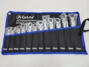 NEW QNKAA Flexible Ratchet Wrench Set 12 Pcs 8-19mm Spanner Gear Ring Ratcheting
